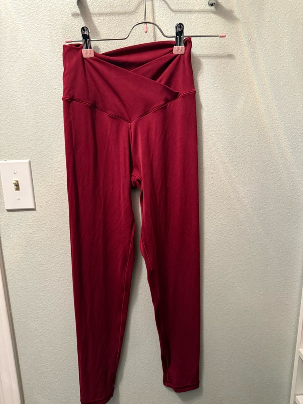 aerie Cross-Front High-Waist Leggings - Burgundy